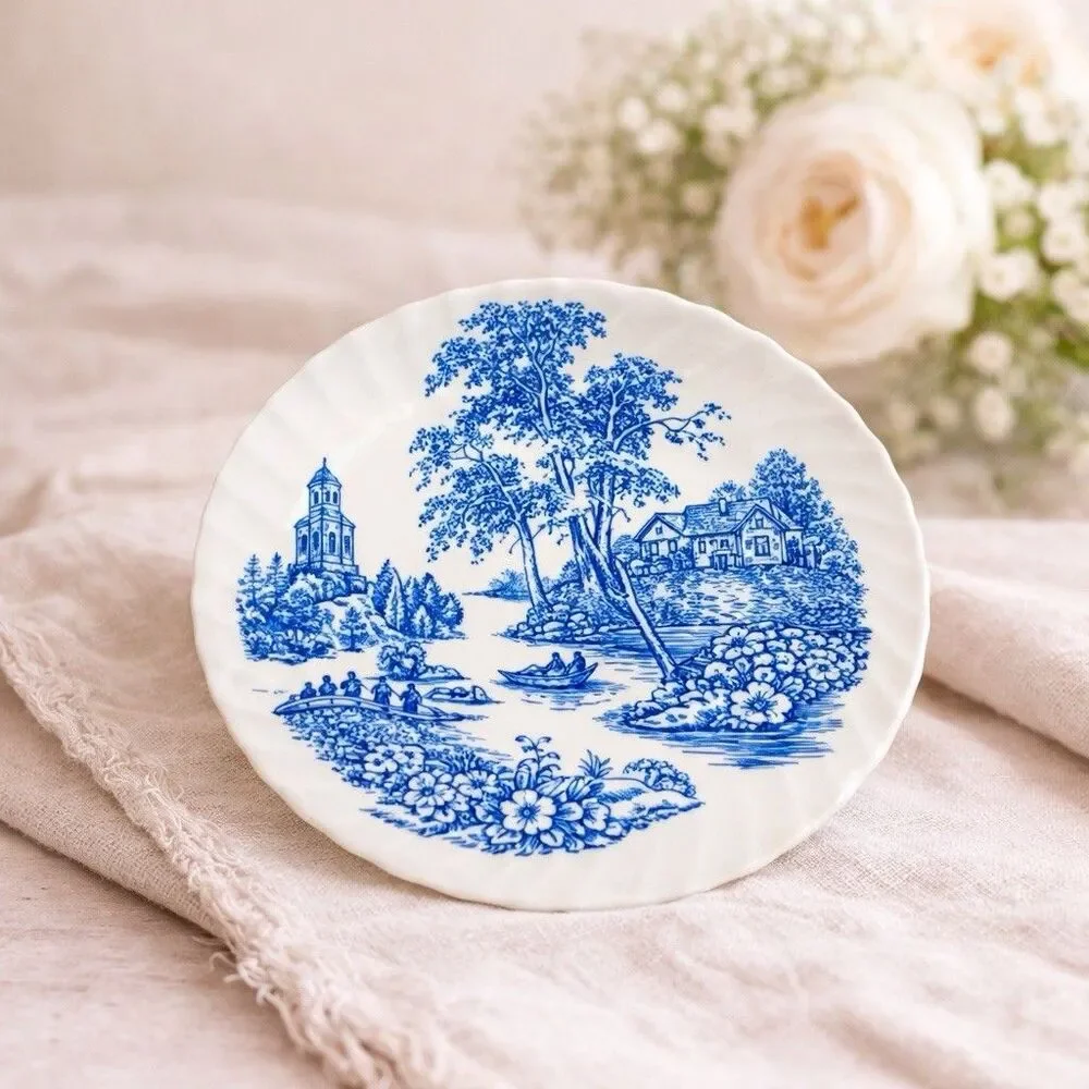 Swinnertons The Ferry Blue Transferware Bread Plate 6” England - Picture 2 of 9